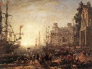 Claude Lorrain Port Scene with the Villa Medici dfg Spain oil painting artist